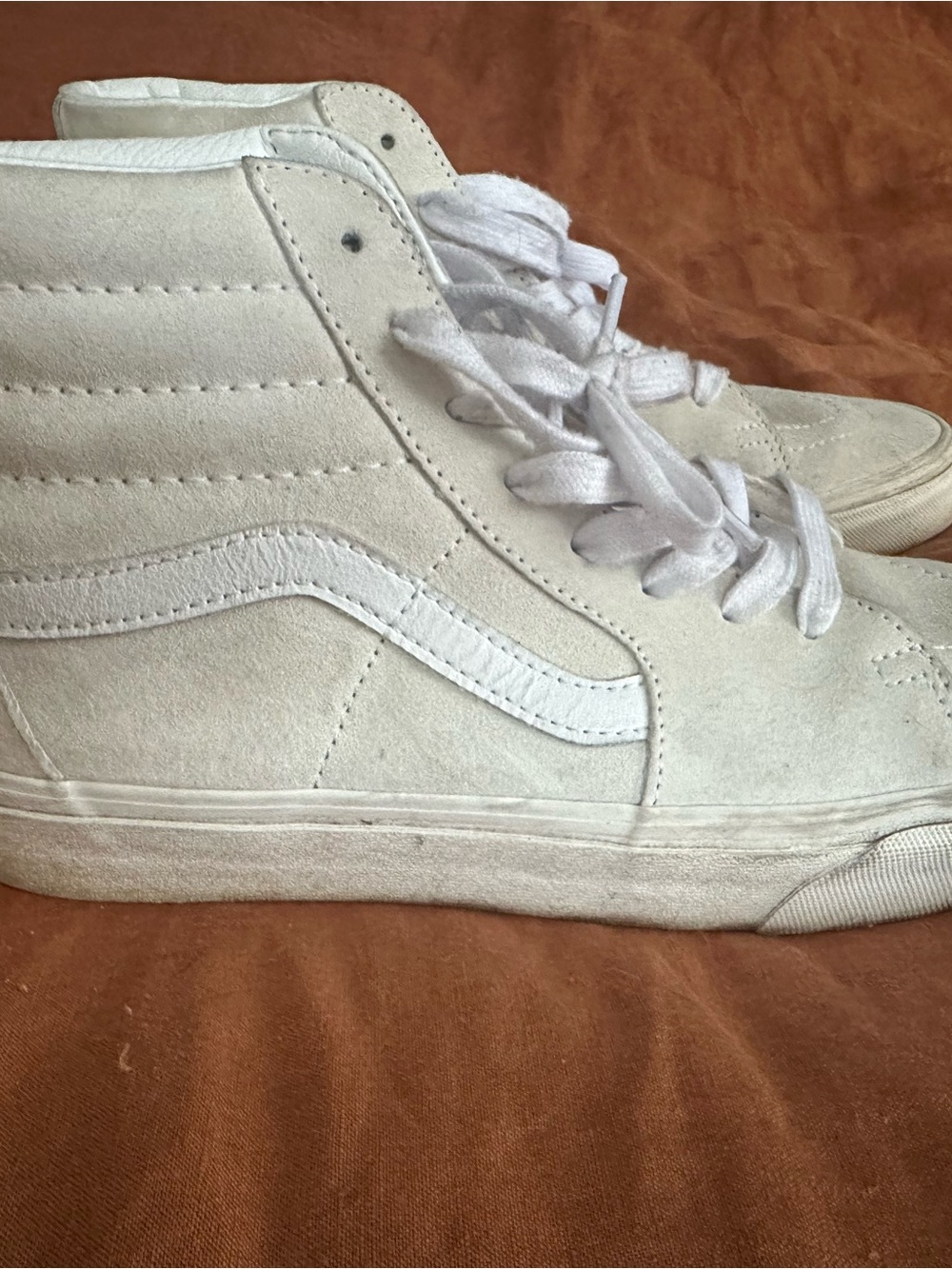 Classic VANS High-Top Suede Sneakers in Off-White